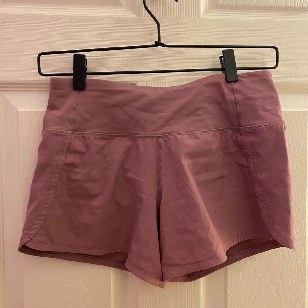 Lulu Lemon Purple Speed Up Lined Short Size 2